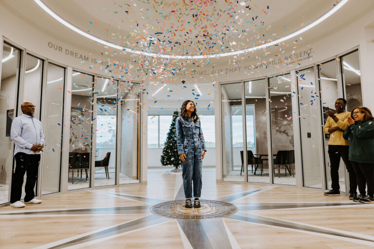 undergraduate student preaching during chapel service